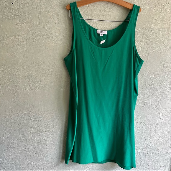 OTTE silk green tank top NWT P - Picture 2 of 8
